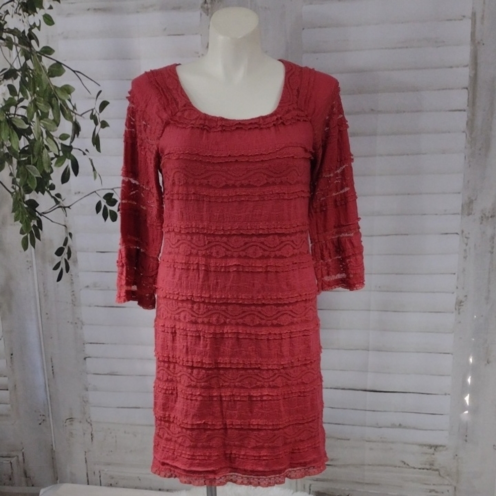 Rabbit Rabbit Rabbit Salmon Lace Dress, Size 16